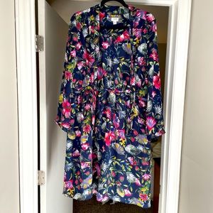 J.Crew floral midi long sleeved dress